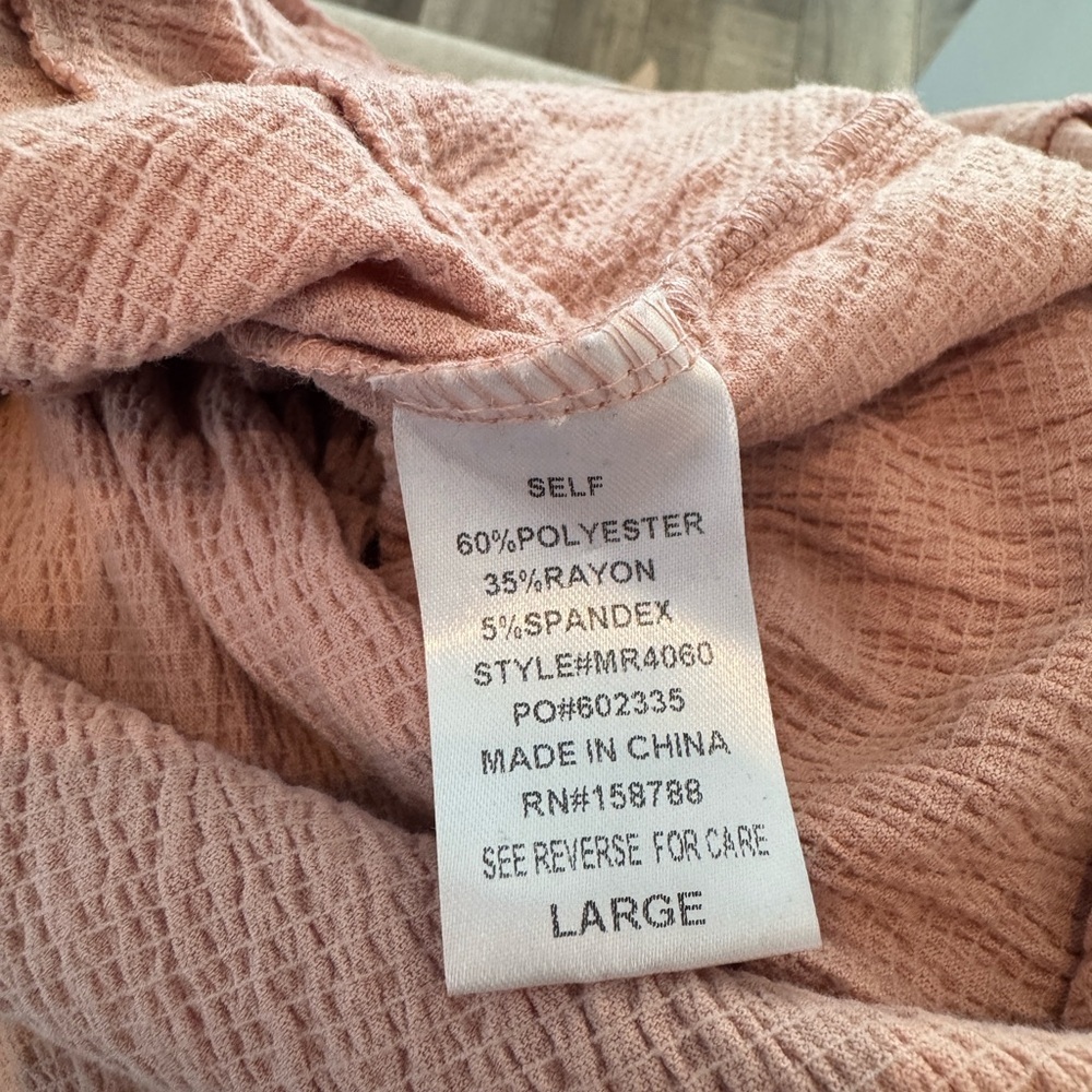 Anthropologie MABLE ROSE COLOR ROMPER PEASANT SLEEVES DEEP‎ POCKETS nwot Large - Picture 7 of 8